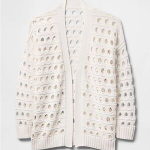 GAP Cream Openwork Buttonless Cardigan